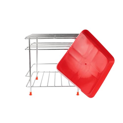 Stainless Steel Pot Rack for Water Pot with Tray, Pot Stand for Kitchen, Jar Holder, Water Pot Stand for Kitchen| | (19 x 20 x 20 CM) (Pack of 1)