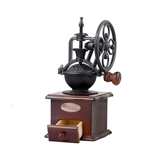 SXLCKJ Retro-Kaffeemühle, Riesenrad-Handmühle, Kaffeebohnenmühle, Massivholzmaterial, Keramik (Crusher)