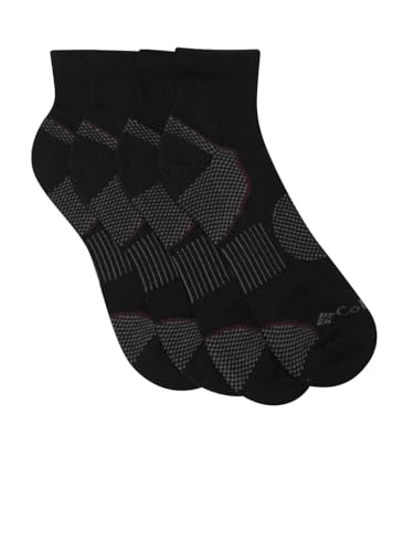 Columbia Men's 2 Pack Balance Point Walking Quarter Socks, Black, Shoe Size 6-122