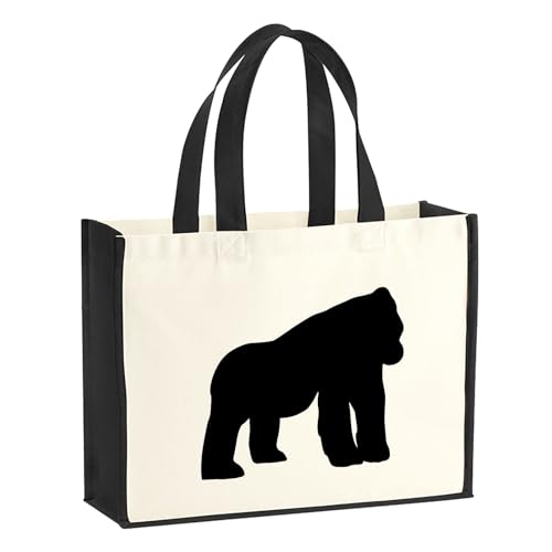 Sac en jute Gorille pour vos courses et marchés - Grand cabas noir 21L