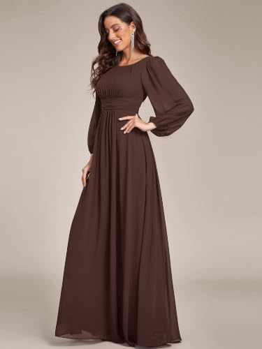 Image of Ever-Pretty Women's Chiffon Long Sleeve Formal Wedding Guest Dresses