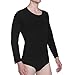 Landofgenie Men One Piece Bodysuit Long Sleeve Onesie Pajamas Tops Cotton Romper Black 3XL