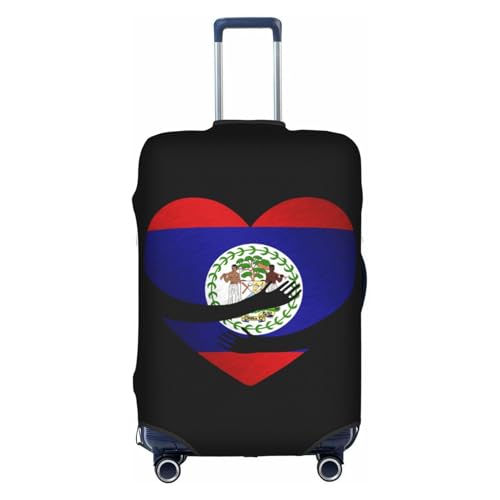 Travel Luggage Cover Belize Belizean Flag Heart Fashion Washable Baggage Suitcase Protector Fit For Luggage Small