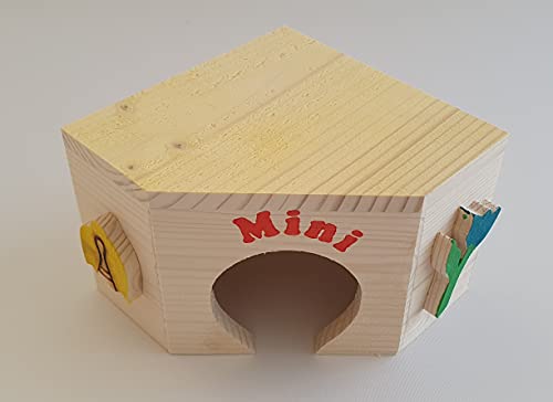 Mani-Ko Hamster Wooden Corner House Pet Supplies Mouse Gerbil Rodents Cage Accesories Hutch Nest Square Home Bed