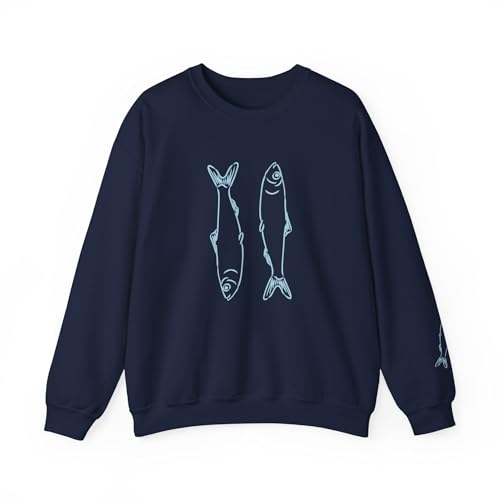 Sardine Fisherman Aesthetic Nautical Sweatshirt, Nautical Ocean Lover Pullover, Fishing Theme Top, Coastal Clothing