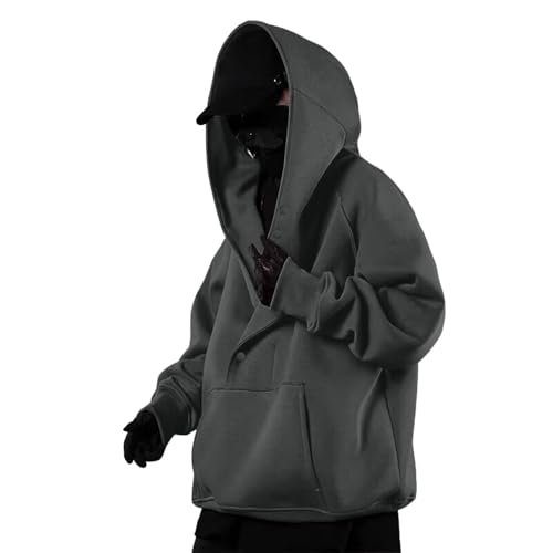 Sweat à capuche ample homme col montant pour lutter contre le froid