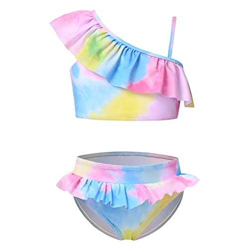 CHILDRENSTAR Girls Swimsuit Two Piece Swimsuits Ruffle Flounce Bathing Suit Kids Tankini Bikini Set