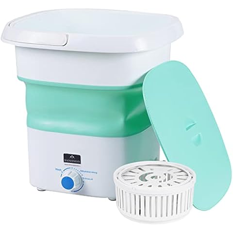Portable Washing Machine Mini Foldable Washing Machine Ultrasonic Cleaning Blue Ray sterilization Automatic Washer with Spin Dryer For Washing Underwear 3KG /11.5L Capacity Cover