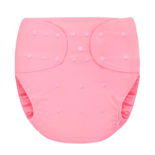 Littleforbig Washable Adjustable Reusable Waterproof Primary Comfort Cloth Adult Diaper Wrap Cover One Size Pink
