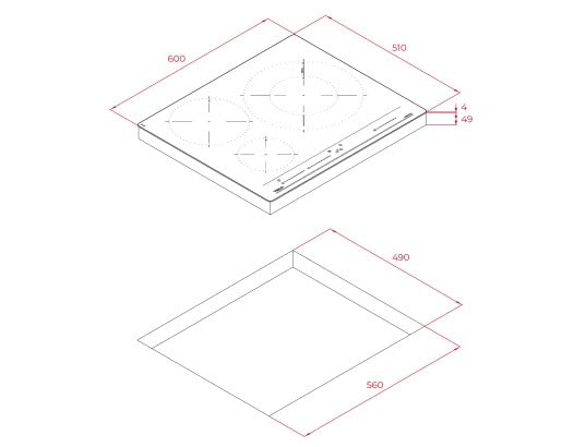 TEKA Placa Inducción 60 cm, 3 Zonas de Cocción, Touch Control Multislider, 7400 W, Modelo IBC63320MSS