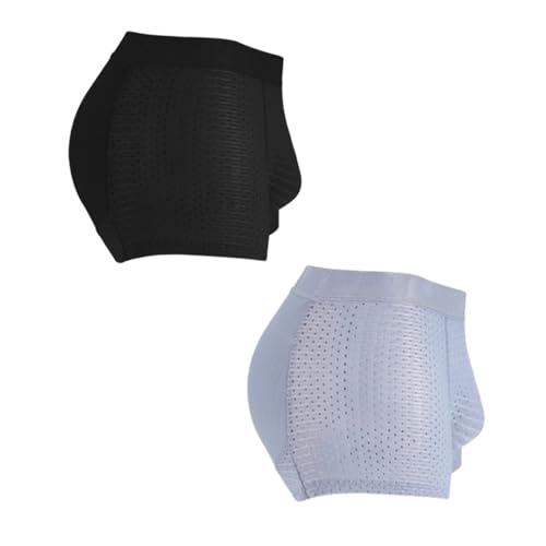 Ice Silk Breathable Men'S Butt Lift Underwear 2pcs,Men'S Padded Butt Enhancing Underwear Booty Lift Rounderbum Brief