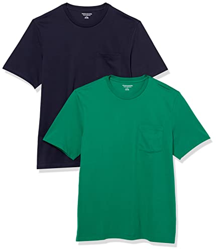Image of Amazon Essentials Men's Short-Sleeve Crewneck Pocket T-Shirts, Pack of 2