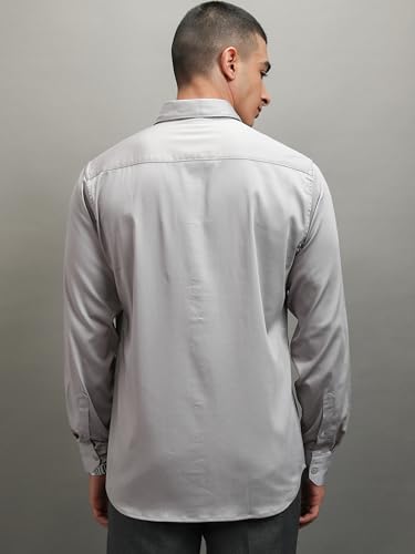 Image of Highlander Men's Slim Fit Formal Shirt | Solid Formal Shirt for Men | Comfortable Fabric | Stylish Design for Everyday Use & Office Wear