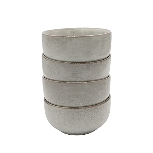 Cooks Professional Set of 4 Nordic Dipping Bowls with Reactive Glaze | 11cm Small Modern Stylish Ceramic Stoneware Side or Dip Bowls | Microwave, Dishwasher, Oven & Freezer Safe Dinnerware | Grey
