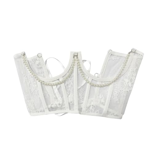 Corset à lacets dans le dos et bonnets ouverts en dentelle
