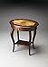 HomeRoots Dark Brown Rubberwood Solids, MDF, Nickel Jeanette Plantation Cherry Oval Accent Table