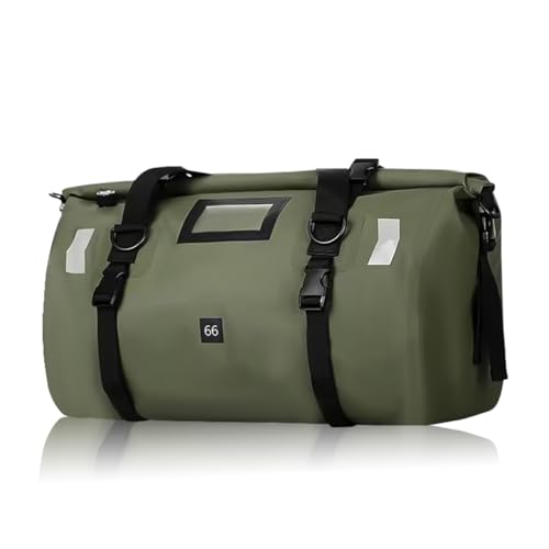 Bolsa seca impermeable para motocicleta de PVC 66L verde miniatura 1