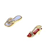 Farbe: mehrfarbig Gazechimp 2 Paar 1:12 Puppenhaus Miniatur Metall Hausschuhe + High Heels Sandalen Schuhe Mit Hohen Absätzen