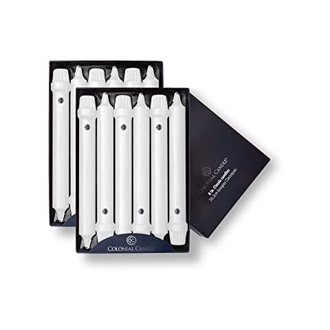 Colonial Candle Classic 8-Inch Tapers, White Cover