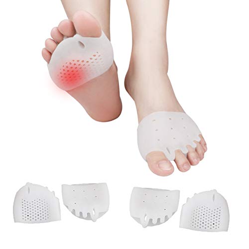 (4PCS) Ball of Foot Cushions, Bunion Corrector, Metatarsal Pads/Cushion-Reusable-Toe Separator, Soft Gel &Breathable