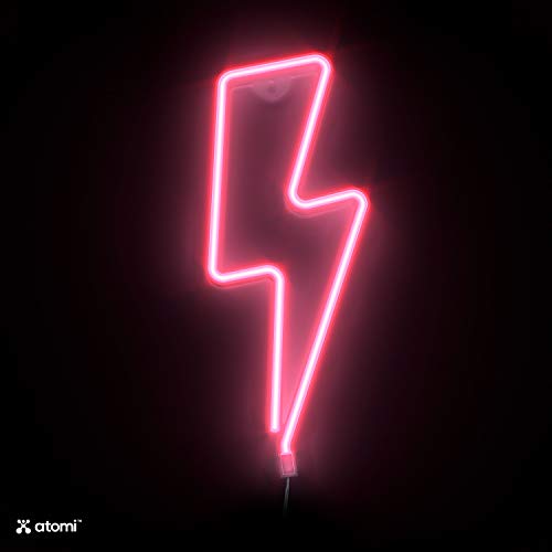 Image of Atomi Smart Neon LED Light I Decorative Wall Art for Bedrooms, Bars & DIY Designs I USB Powered, 10 ft Cord - Bolt- Pink