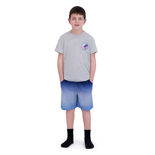 Image of US Angels Pajamas Set for Boys, 4-Piece Set, Short Sleeve Shirt with Pajama Shorts