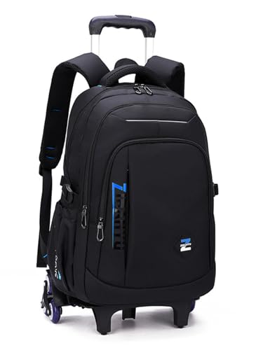 NEWDEM Mochila Escolar Masculina Impermeável para Estudante, Bolsa para Notebook de Grande Capacidade, Elegante com Escala de Seis Rodas