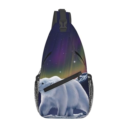 Sac à bandoulière pour homme ours polaire Northern Lights idéal pour fitness
