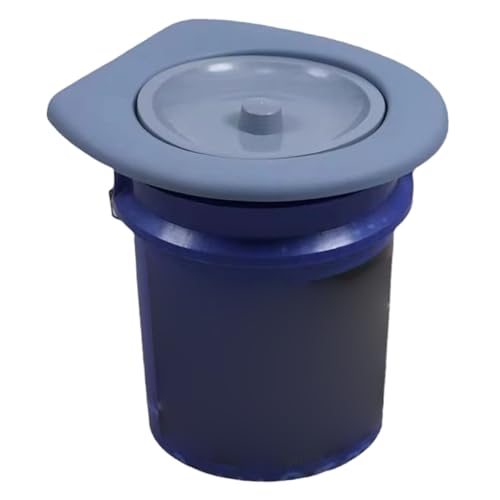 Bucket Toilet Seat with Lid, Bucket Toilet Seat with Lid, 250kg Load Waterproof Pvc Camping with Fixed Slots, Portable for Long Trips Hiking Camping Indoor Outdoor - Image 3