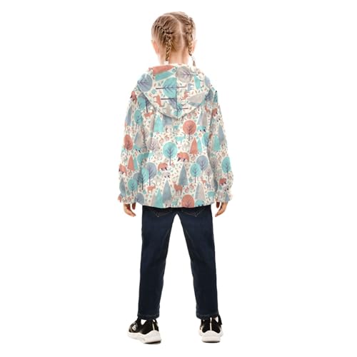 OTVEE Forest Animals Deer Bear Kids Hoodie Jacket Fall Spring Full Zip Warm Outwear Coat4