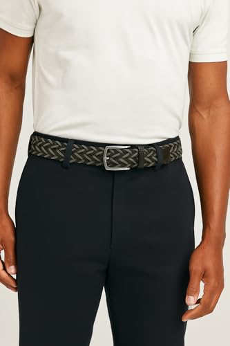 Image of Nautica Men's Casual Leather Belt | Everyday | Classic | Pants | Jeans | Khakis | Chinos | Metal Buckle