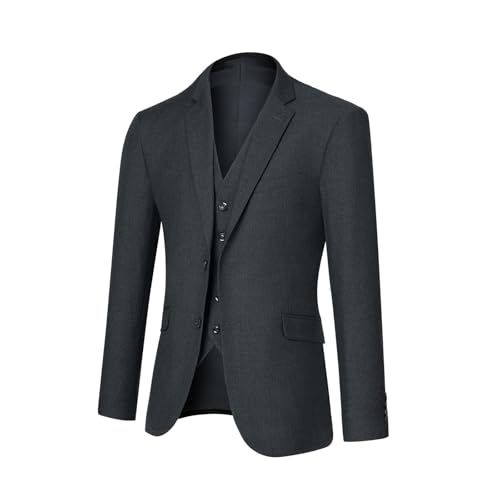 Men's 3-Piece Slim Fit Suit Set - Formal Blazer Jacket, Vest & Pants for Business, Wedding, Party3