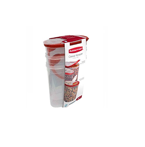 Rubbermaid Modular Cereal Container, Red, 3-Pack