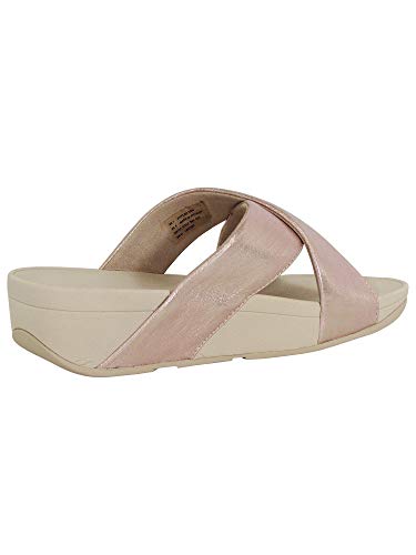 Fitflop Womens Lulu Cross Glitz Slide Sandal Shoes, Rose Gold, Us 9 #TOP2