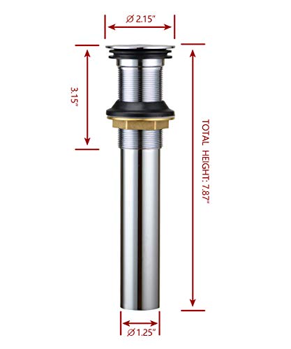 Pop Up Drain Stopper For Bathroom Faucet Vanity Or Vessel Sink Bathroom Drain Assembly No Overflow, Brushed Nickel By Purelux #TOP2