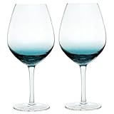Jorzer Weißweingläser 2er-Set 650 ml / 22, 9 oz große eisblaue Weingläser elegante klare Gläser für Hochzeit Jahrestag Weihnachten Geburtstag