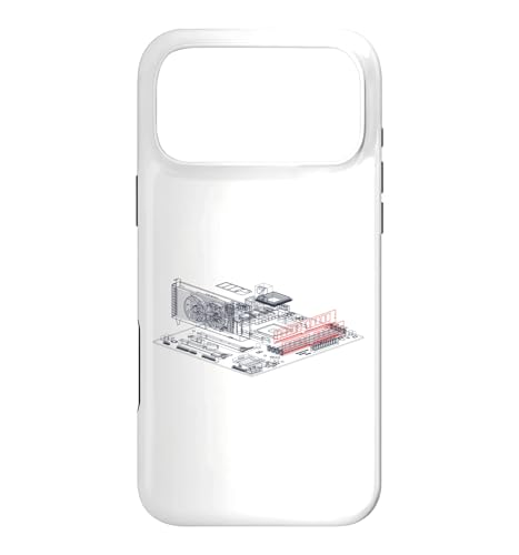 Image of RAM Card Wireframe Computer Motherboard IT Tech Geek Nerd Case for iPhone 17 Pro Max