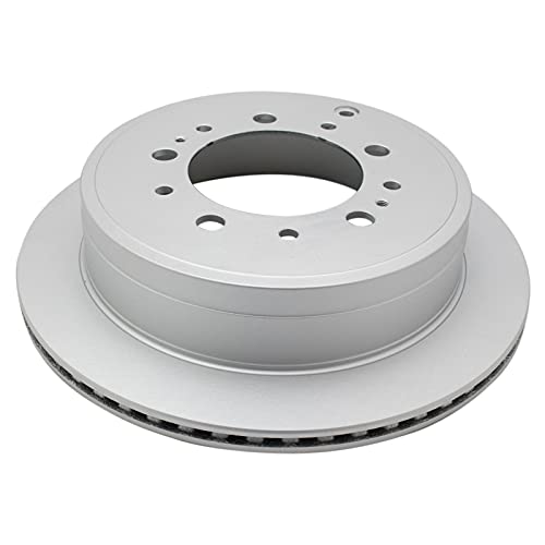 Image of TRQ Rear Ceramic Brake Pad and Rotor Set Includes Calipers Coated
