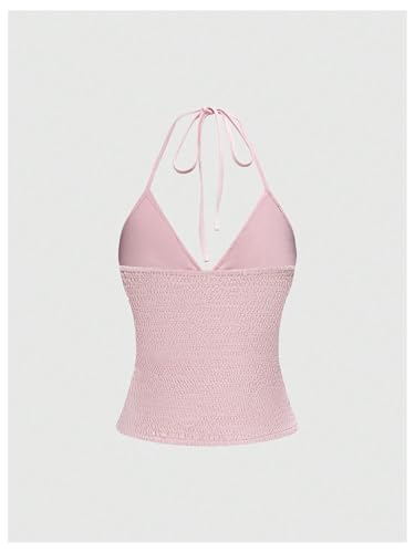 SOLY HUX Women's Y2k Sequin Halter Crop Top Cute 3D Butterfly Glitter Coquette Party Club Tops2