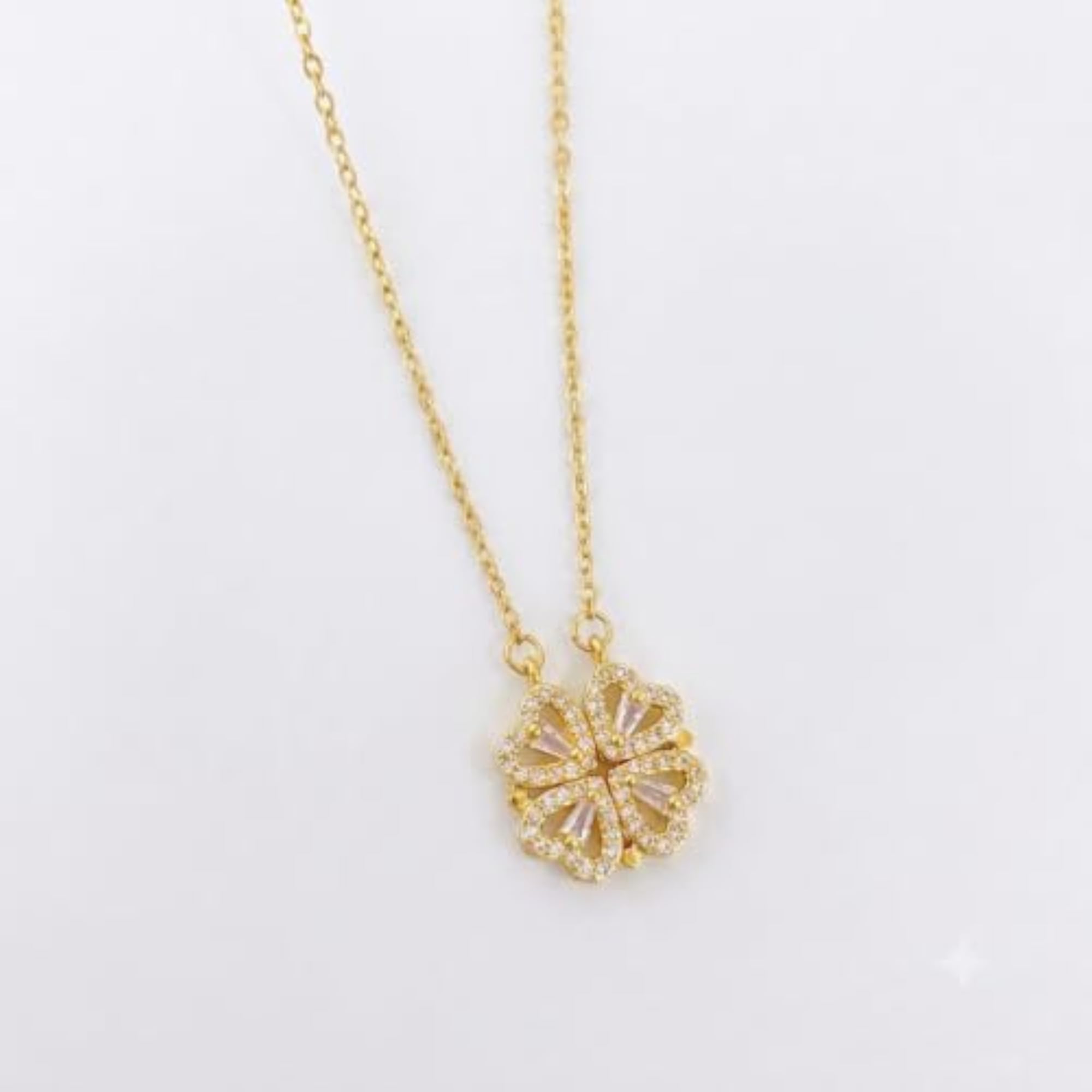 Crystal Bow Pendant Necklace, Gold Plated