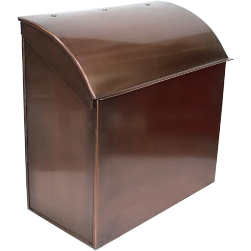 NACH Baxter Extra Large Capacity Mailbox - Extra Large Mailboxes for Outside Wall Mount Rust Resistant Galvanized Metal Mailbox - Antique Copper Mailboxes for Outside 12.4x7.1x11.8 MB-7000ACP