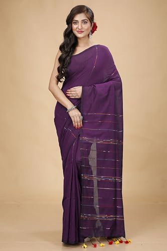 Image of Women's Traditional Bengal Handloom Soft Cotton Khesh Saree