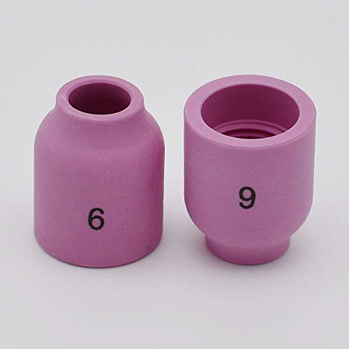 Image of 10PK TIG Gas Lens Alumina Nozzle 53N60 6# 3 /8 inch For SR WP- 9 /20 & 17 /18 /26 | 10PK TIG Gas Lens Alumina Nozzle Ceramic Cup 53N60 6# 3 /8 inch For PTA SR DB WP 9 /20 & PTA SR DB WP 17 /18 /26 TIG Welding Torch