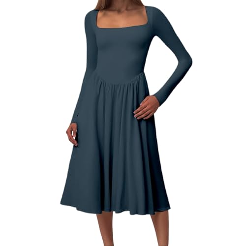 Robe d'été chic femme fluide avec col carré élégant