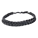 DIGUAN 2 Strands Synthetic Hair Braided Headband Classic Chunky Plaited Braids Elastic Stretch...