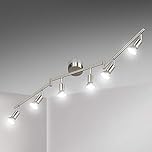 Unicozin LED Ceiling Light Rotatable, 6 Way LED Ceiling Spotlight, Matt Nickel & Swivelling Design, Including 6 X 4W GU10 LED Bulbs (450LM, Cool White 6000K),for Kitchen, Living Room, Bedroom