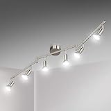 Unicozin LED Ceiling Light Rotatable, 6 Way LED Ceiling Spotlight, Matt Nickel & Swivelling Design, Including 6 X 4W GU10 LED Bulbs (450LM, Cool White 6000K),for Kitchen, Living Room, Bedroom