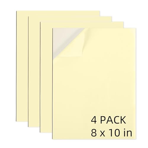 AXELIP Self Stick Mounting Board 8 X 10 inch 2mm Thickness for Cross Stitch Photo Frame Backing 4 Pack