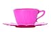 Pavonidea FRT181ROS Set 2 Tazzine con Piattino Bake And Service in Silicone, Dimensioni Tazzina 72x45 mm, Dimensioni Piattino 120x12 mm, Rosa