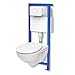 Produktbild WC-Set Vorwandelement inkl. Drückerplatte + Wand WC Base Pro ohne Spülrand [made by Roca] + WC-Sitz mit Soft-Close-Absenkautomatik (MW)